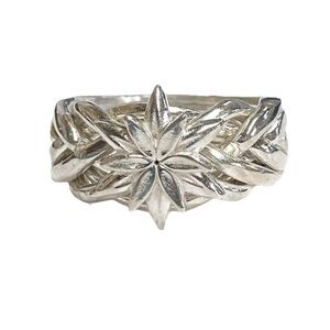 Men's North Star 6 Band Puzzle Sterling Silver 925 Ring Size 9.5 Handcrafted